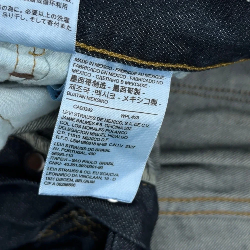 Levis 501 Original Fit Jeans Mens 38x34 Dark Indigo Dimensional Rigid Button Fly